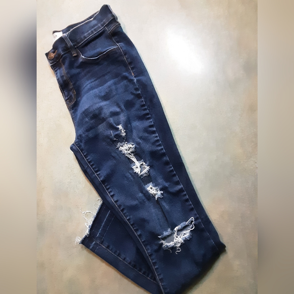 PacSun Dark Blue Distressed Skinny Jeans